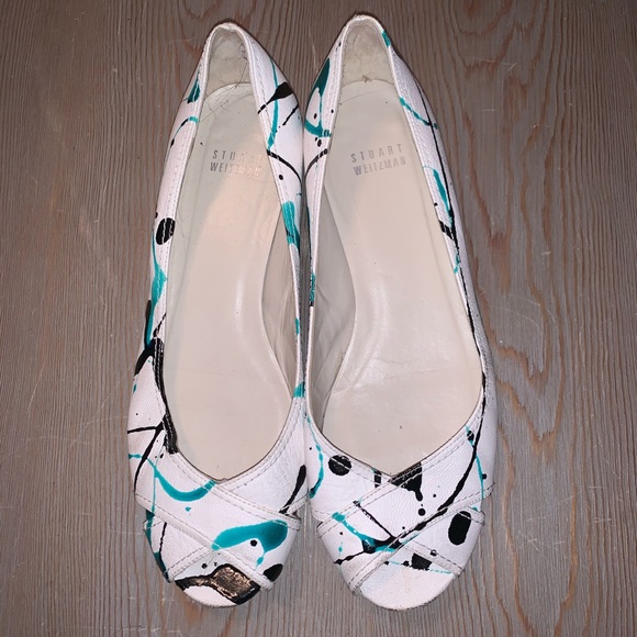 Stuart Weitzman peep toe flats size 8m - Picture 2 of 3
